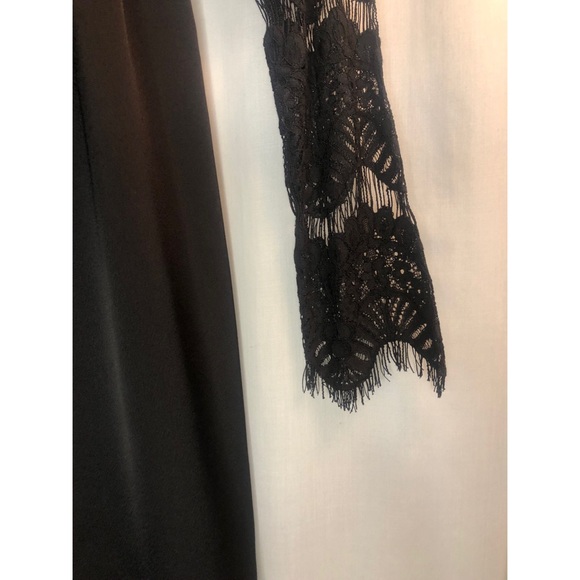 BCBG medium long sleeve black dress. Solid/lace - Picture 3 of 7